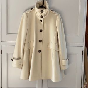 Cream swing pea coat NWOT